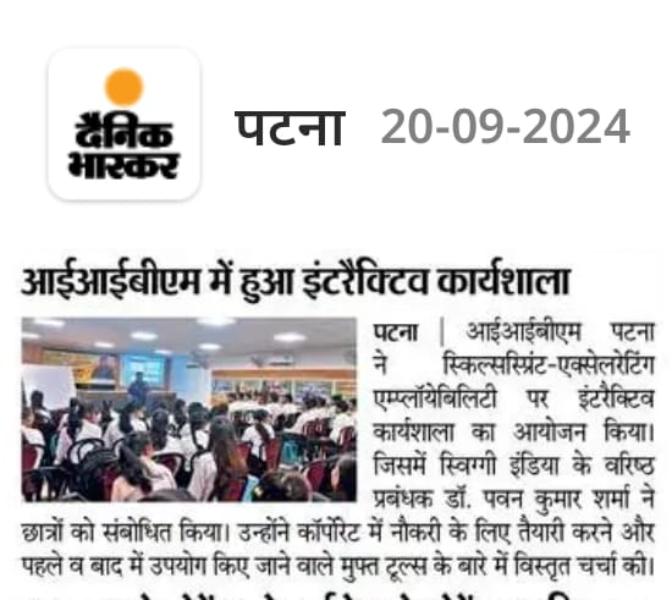 SkillSprint: Employability Workshop Series at IIBM
